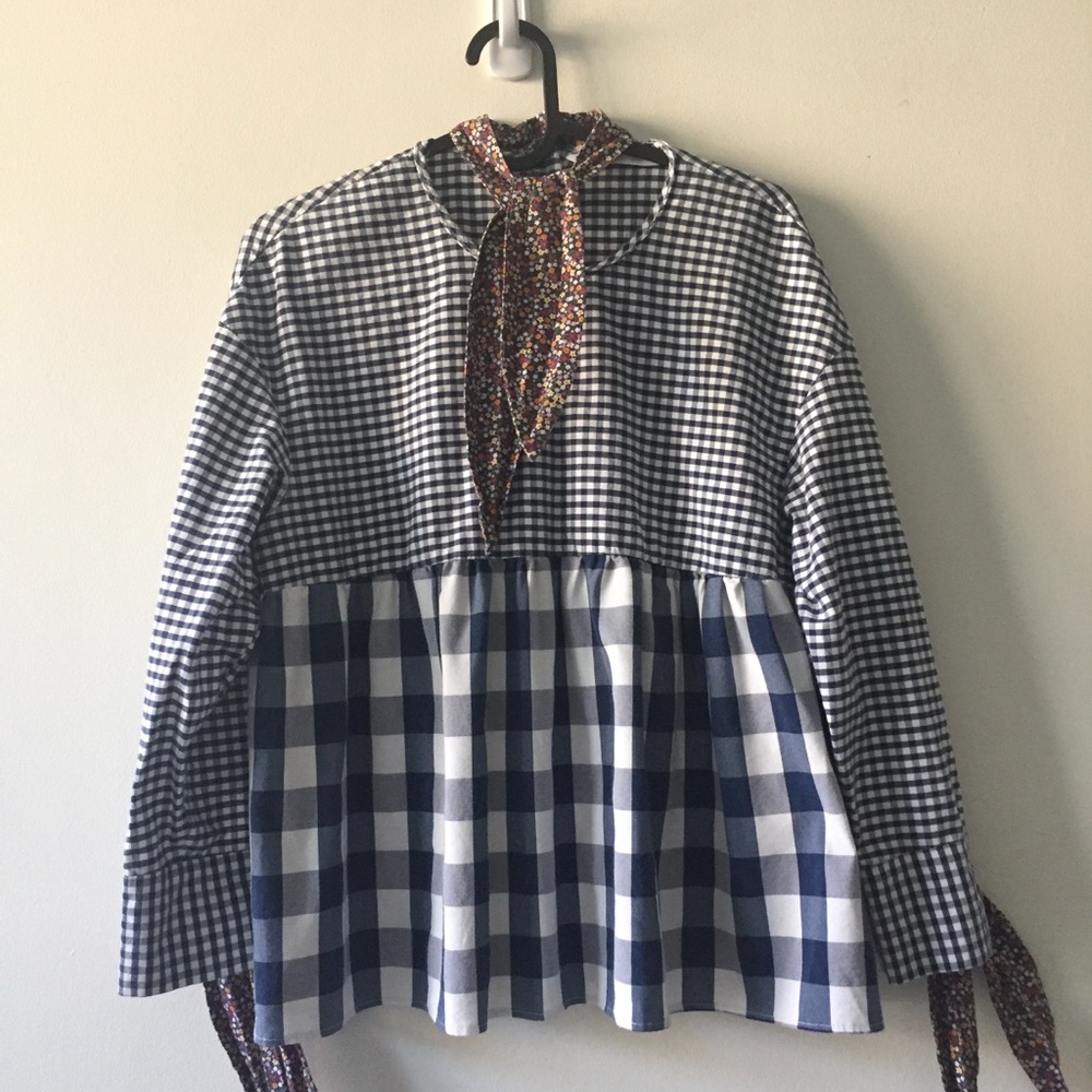 Zara Trafaluc Collection Buffalo Plaid Top